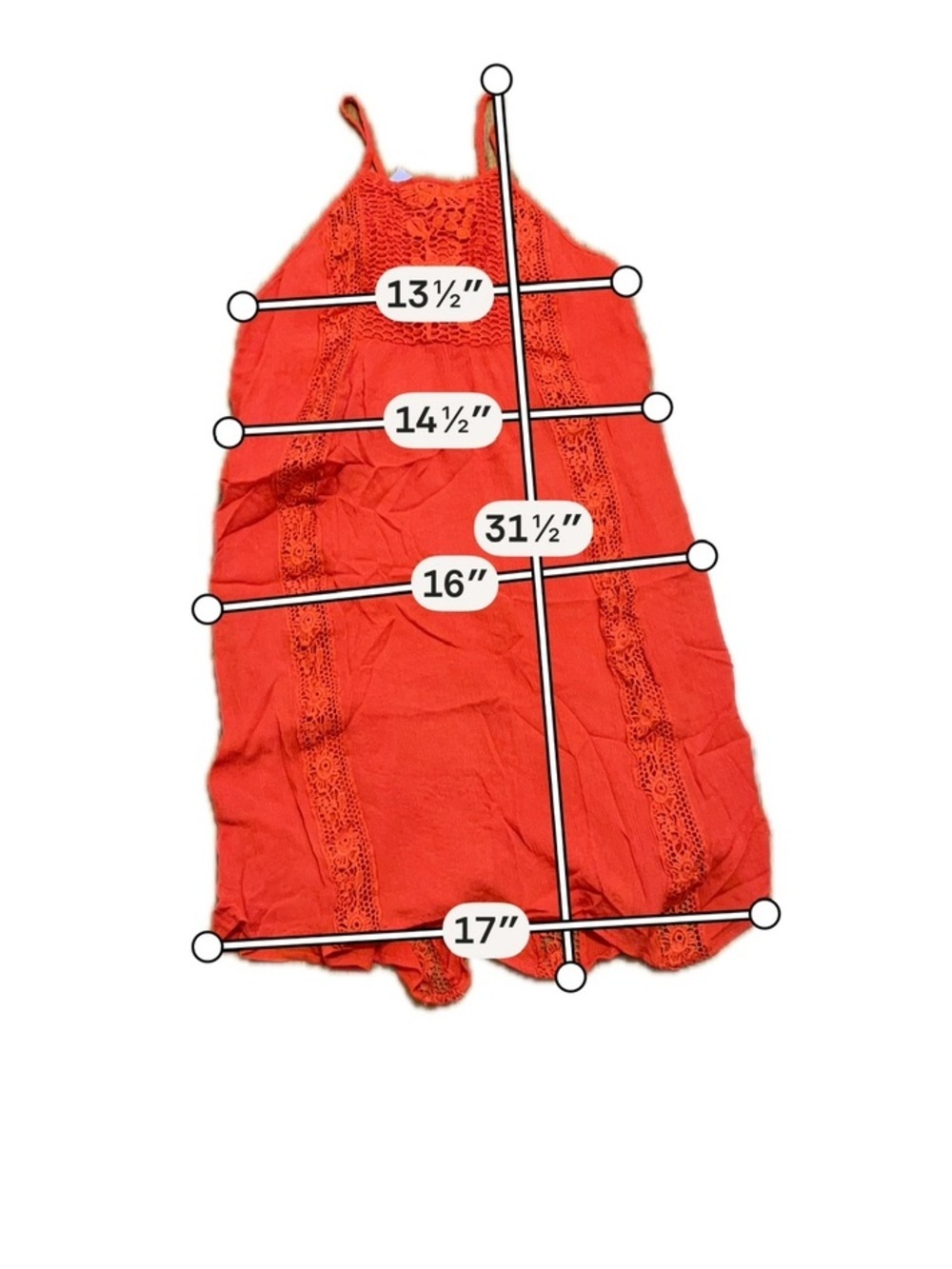 Alya Red Crochet Lace Boho Mini Dress Festival Summer Small - Picture 6 of 6